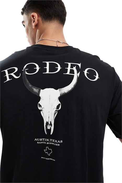 Футболка свободного кроя с принтом в стиле родео на спине артикул 141613294