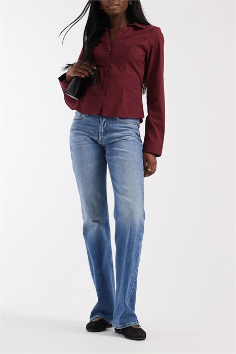 Джинсы Cleo средней посадки с расклешенными брючинами артикул 154159546