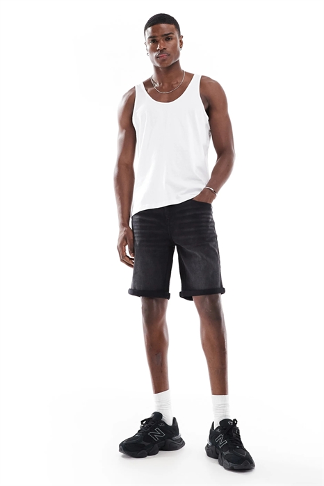 Джинсовые шорты облегающего кроя стандартной длины артикул 141796220