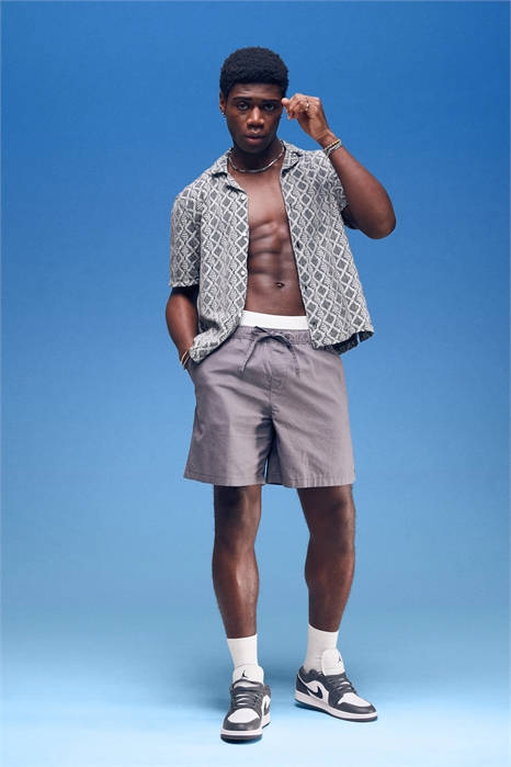 Широкие шорты из смесовой ткани с добавлением льна артикул 142352006