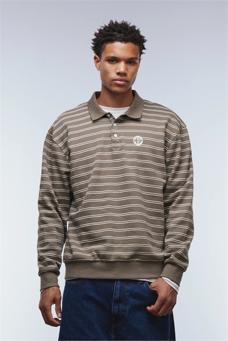Толстовка-поло с принтом в полоску артикул 148816275