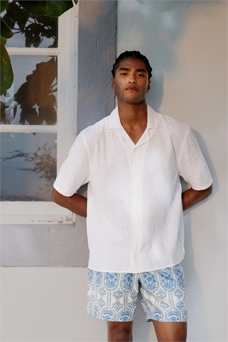 Рубашка с коротким рукавом и фактурной текстурой артикул 144216892