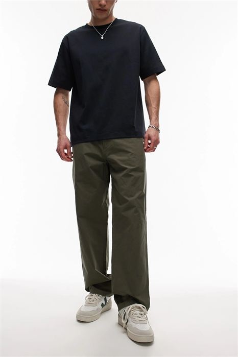 Брюки из плотной поплиновой ткани с застежкой на пуговицах артикул 143083402