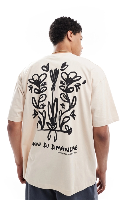 Футболка свободного кроя с цветочным принтом артикул 142431593