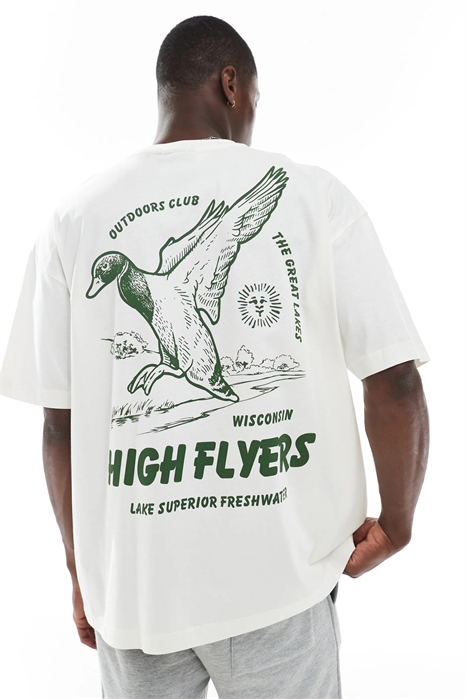 Футболка свободного кроя с рисунком утки артикул 142657792