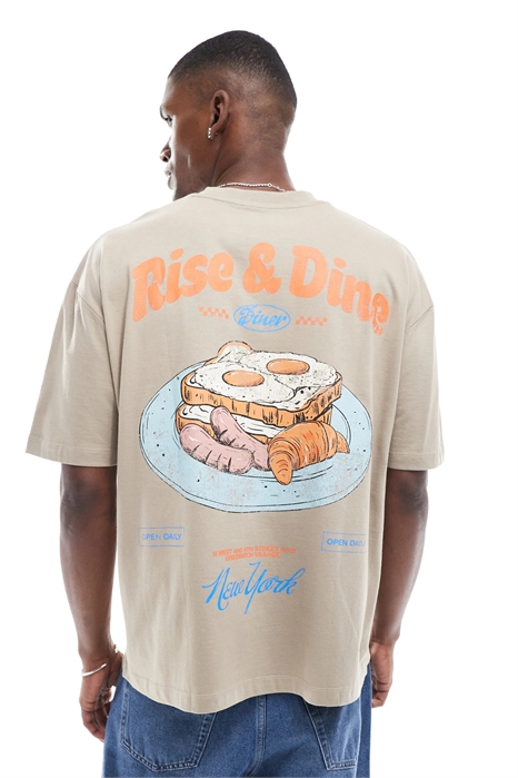 Футболка свободного кроя с мультяшным рисунком артикул 142326241