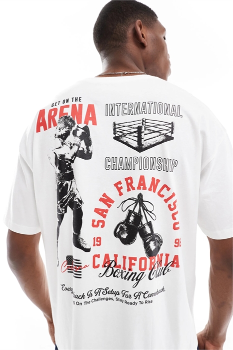 Футболка свободного кроя со спортивным принтом артикул 143050904