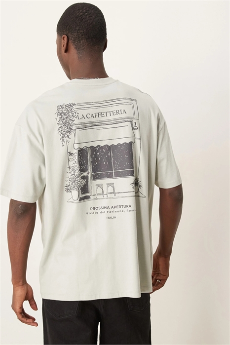 Оверсайз-футболка ASOS DESIG с пейзажным принтом артикул 141219348