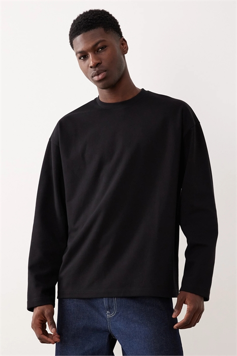 Футболка с длинным рукавом из плотной ткани большого размера артикул 152898784