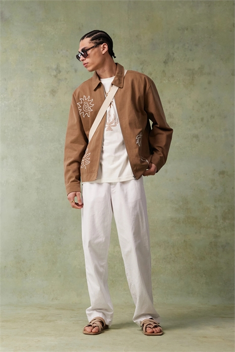 Широкие брюки из смешанного льна артикул 142352005