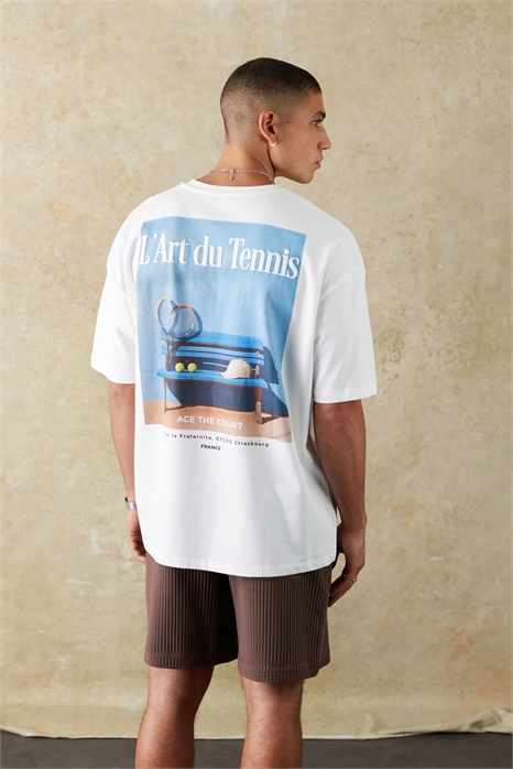 Толстовка свободного кроя с летним принтом артикул 143050818