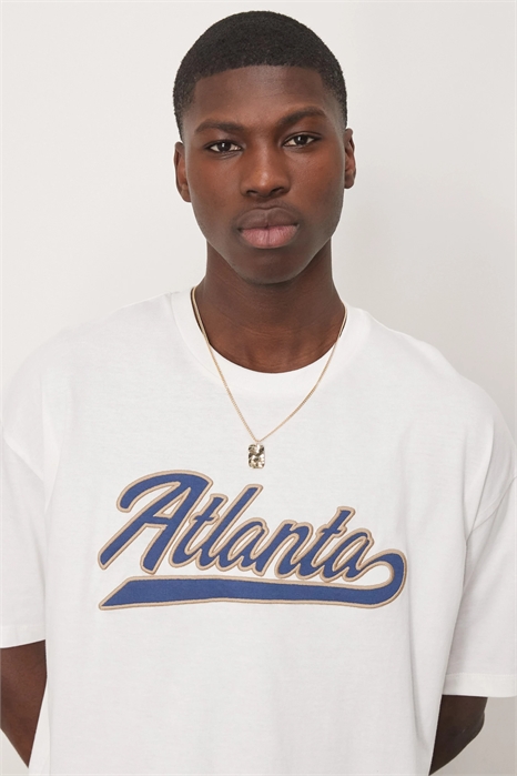 Футболка свободного кроя с принтом в виде города артикул 141219339