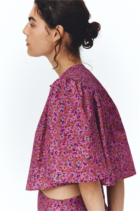 Укороченная хлопковая блузка артикул 1351367001