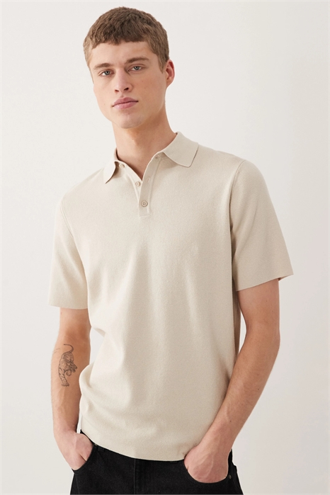 Трикотажная рубашка-поло с короткими рукавами артикул 155473482