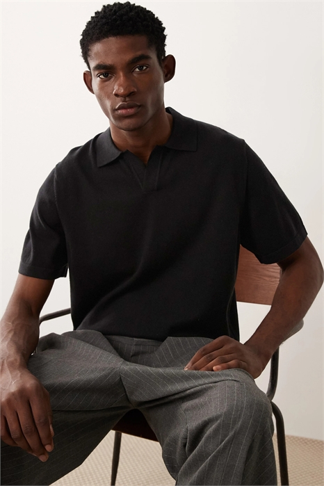 Полуформальная поло с вырезом из мягкого трикотажа из смеси хлопка артикул 154263849