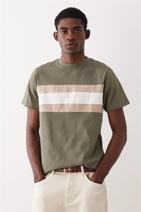 Толстовка из плотной ткани с контрастной вставкой артикул 152191661