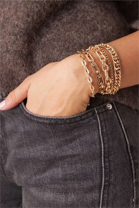 Набор из 5 разнообразных браслетов на цепочке артикул 150429211