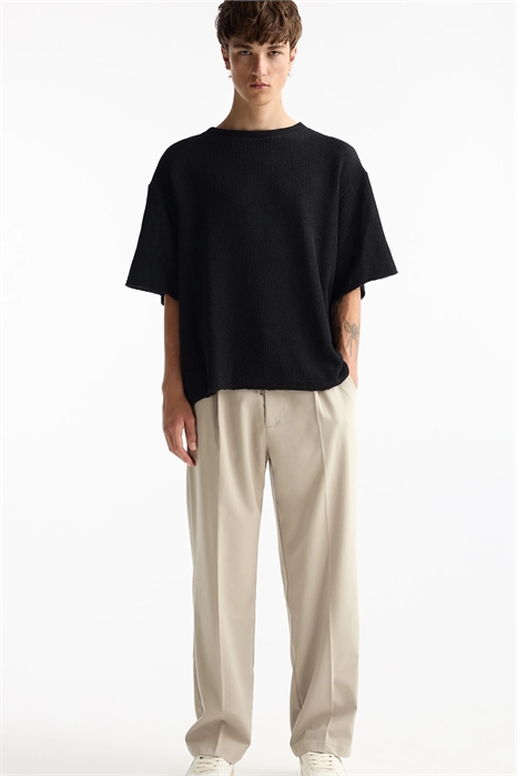 Брюки с широкими брючинами и приталенным кроем артикул 149803924