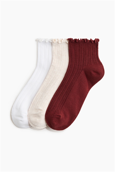 Носки в рубчик с оборками, 3 пары артикул 1318255004