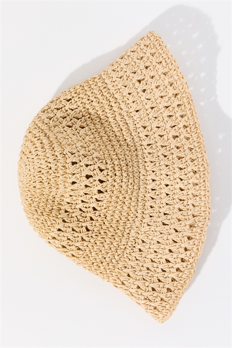 Соломенная шляпа-ведёро ручной работы артикул 1322521001