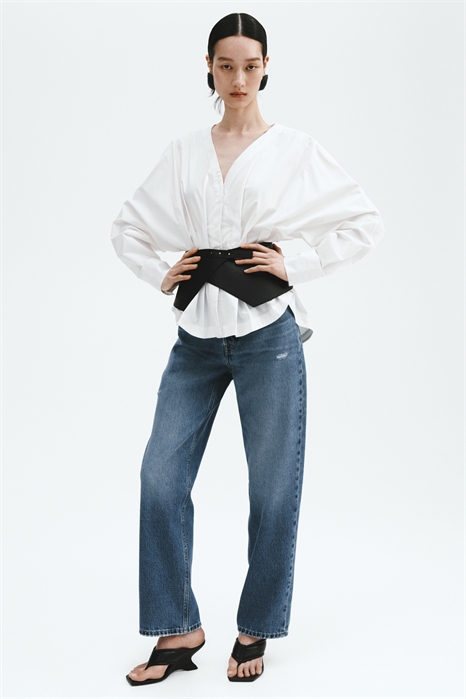 Джинсы с прямым кроем, высокой талией и длиной до щиколотки артикул 1326630005