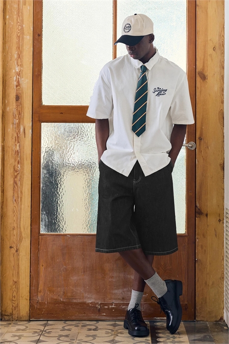 Очень широкие джинсовые шорты-бермуды артикул 156586265