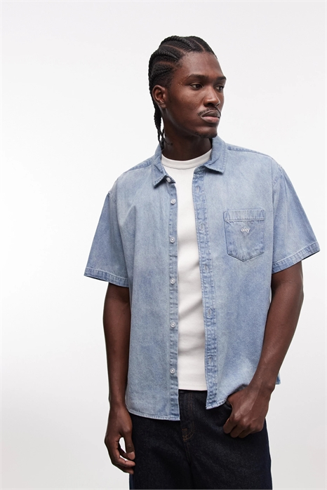 Рубашка Owens из денима с короткими рукавами артикул 154338882