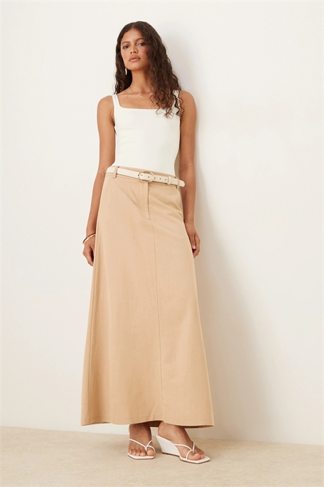 Макси-юбка из смешанного льна, скроенная по фигуре артикул 148582072