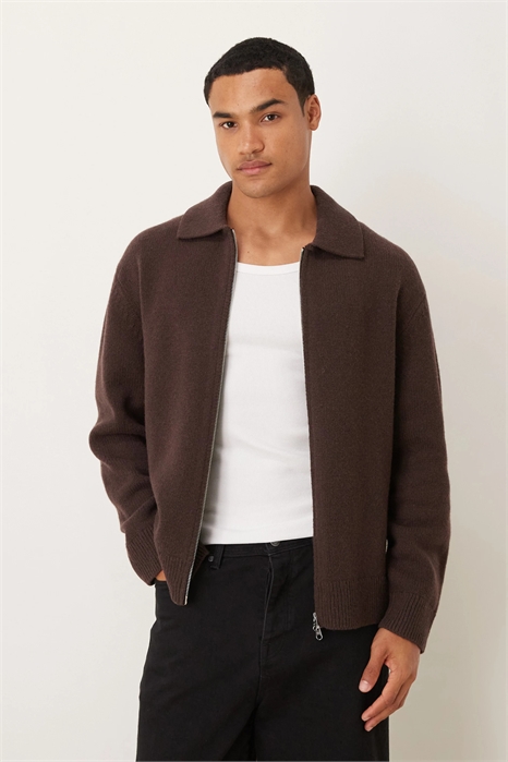 Объемный кардиган с застежкой-молнией спереди артикул 150391911