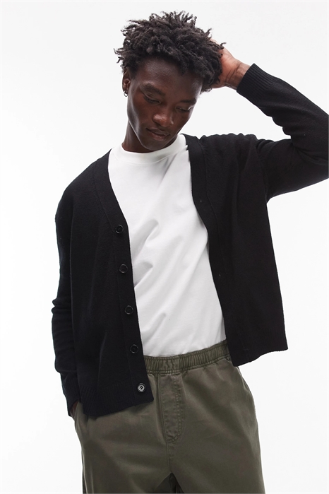 Кардиган из трикотажа с текстурной поверхностью из смешанной шерсти артикул 148519498