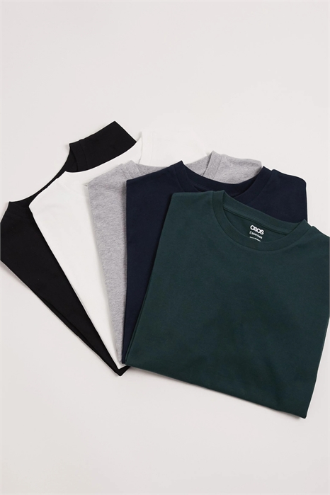 Набор из 5 футболок Essentials с прямым кроем артикул 150267941