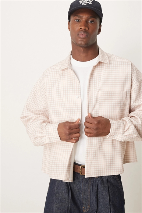 Рубашка свободного кроя с объемным силуэтом артикул 143081426