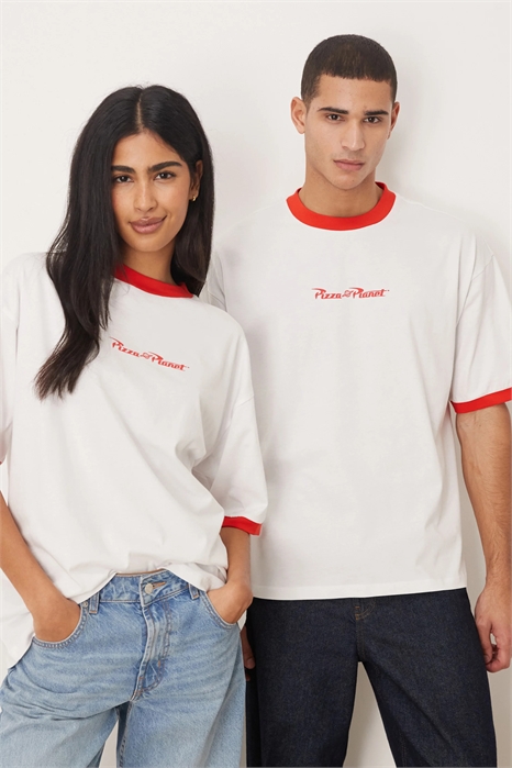 Универсальная футболка Disney Pixar с принтом «Планета пиццы» из мультфильма «История игрушек» в стиле оверсайз артикул 152707723