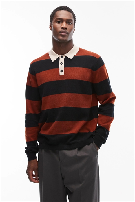 Свитер из трикотажа в стиле регби артикул 151871152