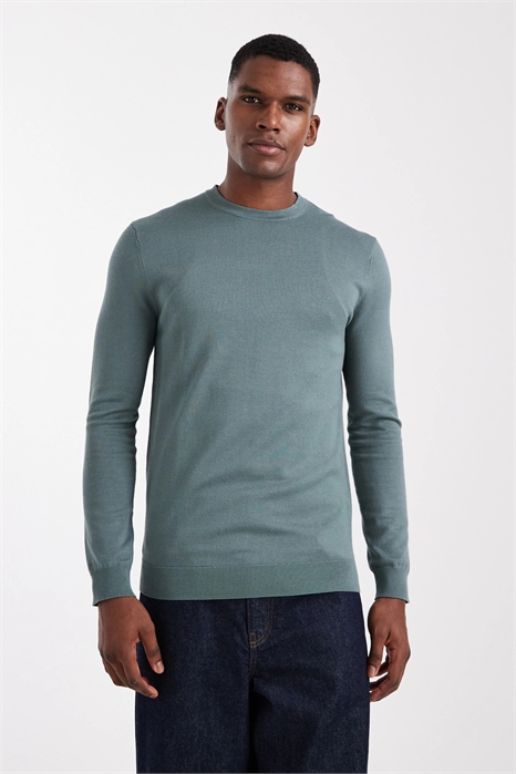 Свитер из трикотажа с круглым вырезом и прямым кроем артикул 150590582