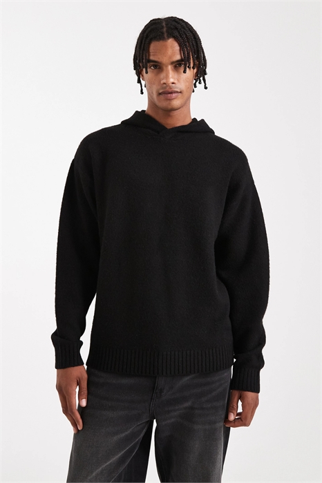 Пушистая вязаная толстовка с капюшоном артикул 148489116