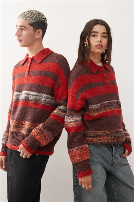 Универсальный вязаный свитер-поло артикул 144016571