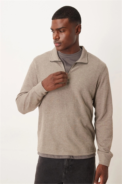 Свитер из трикотажа с четвертью молнии артикул 151559907