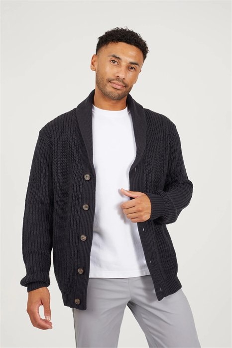 Кардиган из толстой вязки с воротником-шалью артикул 153063886