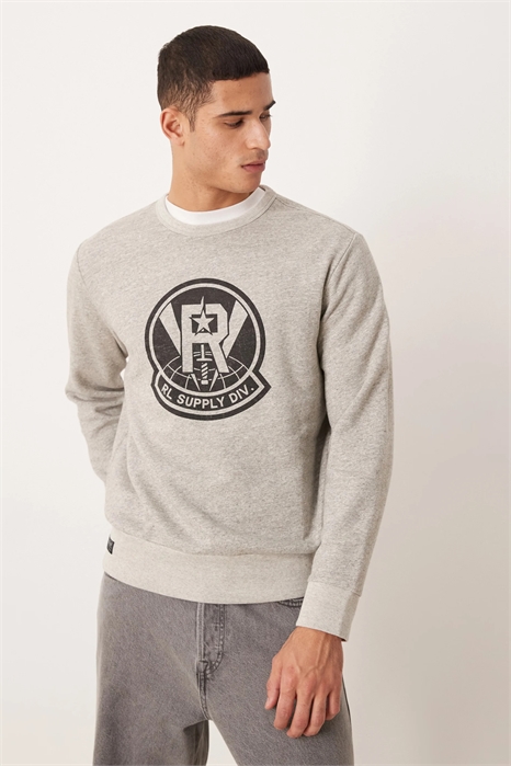 Флисовая толстовка с крупным спортивным логотипом, классический крой оверсайз артикул 152230976