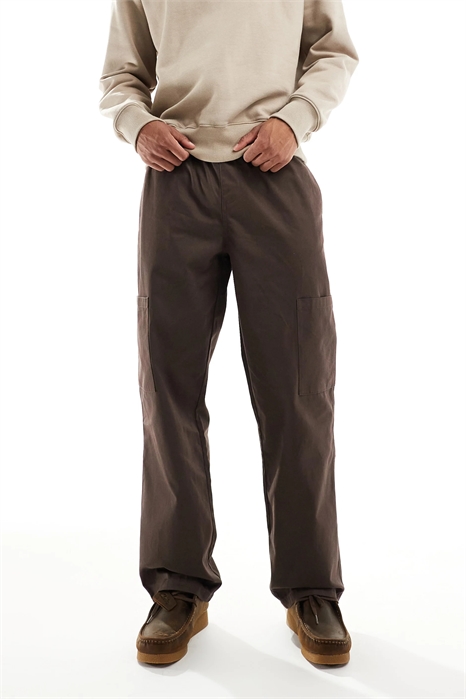 Широкие брюки-карго с эластичным поясом артикул 148813923