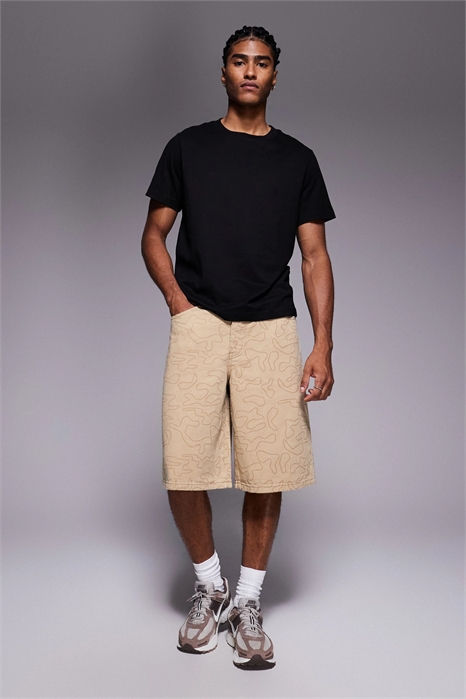 Шорты из джинсовой ткани свободного кроя артикул 148997881