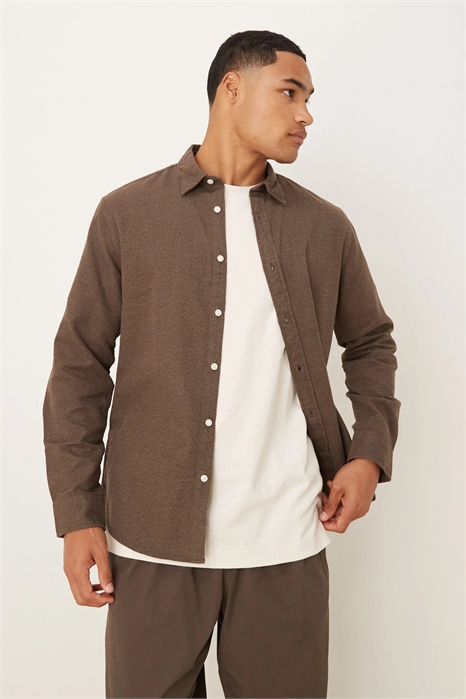 Рубашка свободного кроя из 100% хлопка с ворсистой поверхностью артикул 147380393