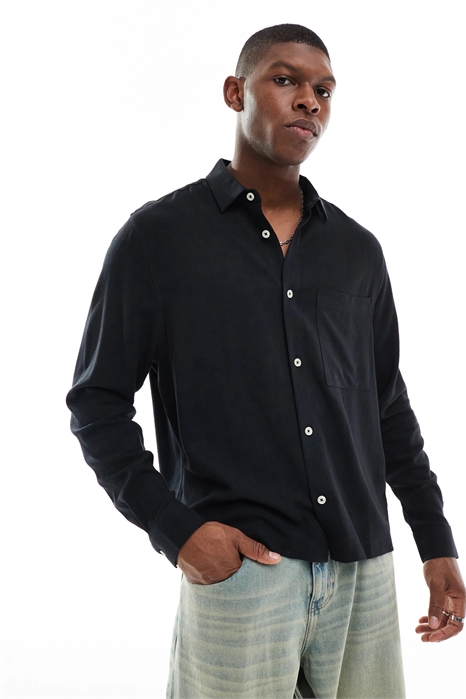 Рубашка прямого кроя из смешанного льна артикул 140141063