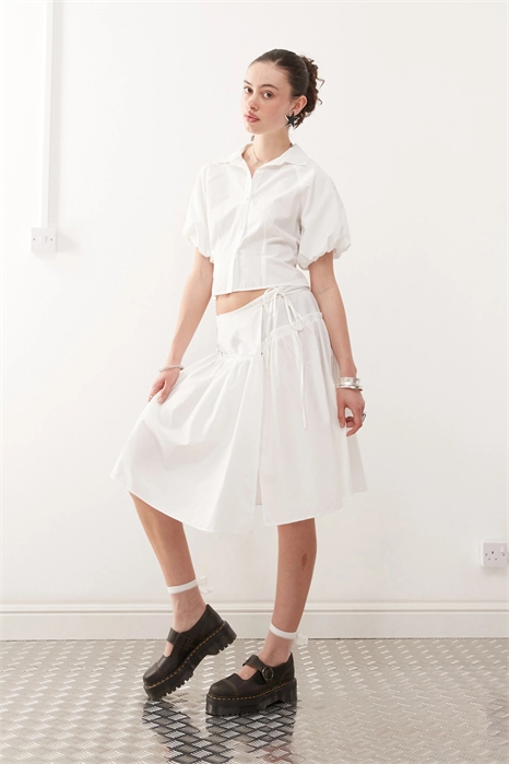 Юбка из поплина с заниженной талией co-ord артикул 140076597