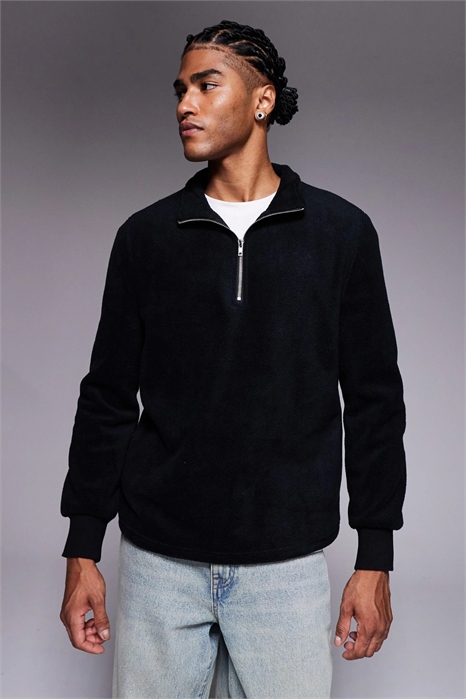 Флисовая толстовка с воротником-воронкой и четвертью молнии артикул 146991294