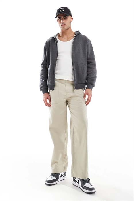 Брюки с прямыми брючинами и узором «елочка» артикул 139195175