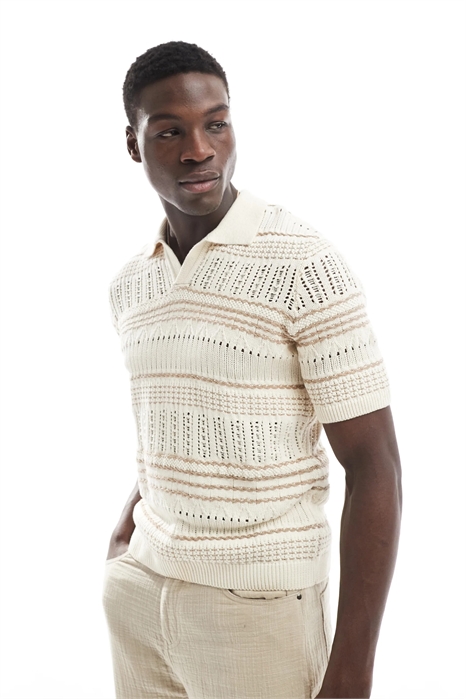 Поло свободного кроя из открытого трикотажа артикул 143314815