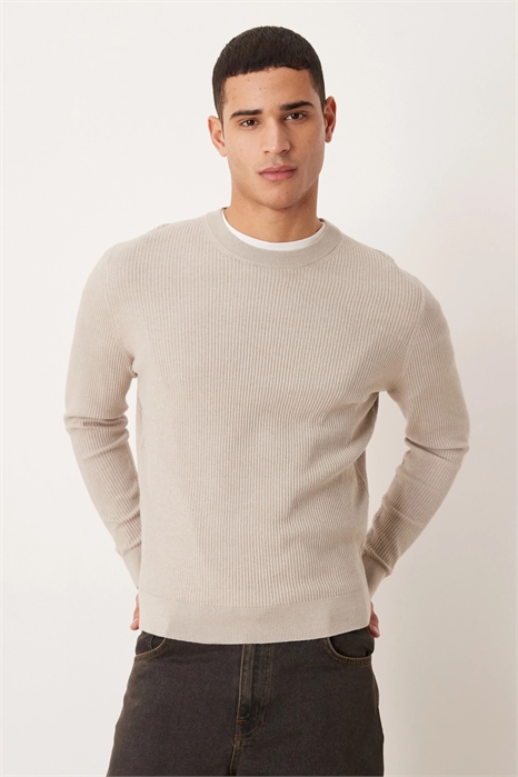 Свитер с круглым вырезом из смешанной хлопковой ткани артикул 154714892