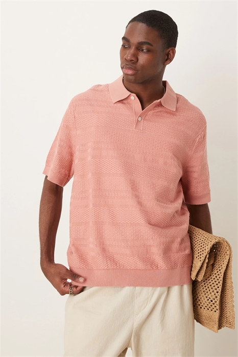 Поло с вязаной текстурой артикул 143246057